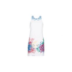 Sukienki krótkie Desigual BIBI. Białe sukienki damskie Desigual, bez wzorów, bez kołnierzyka, z krótkim rękawem, krótkie, mini. Za 479,00 zł.