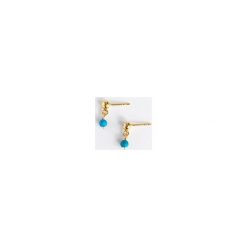 Kolczyki z turkusami Tiny Tiny. Żółte kolczyki damskie Iluzja jewellery, z turkusem, srebrne, na sztyftcie. Za 109,00 zł.