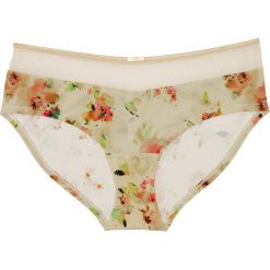 Figi panty bonprix beżowy z nadrukiem. Szare majtki damskie bonprix, z nadrukiem. Za 34,99 zł.