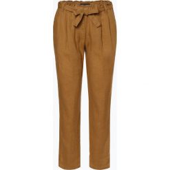 Franco Callegari - Damskie spodnie lniane, żółty. Spodnie damskie Franco Callegari. Za 169,95 zł.
