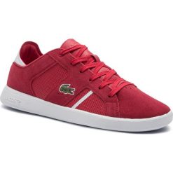 Tenisówki LACOSTE - Novas 219 Sma 7-37SMA004217K Red/Wht. Czerwone półbuty męskie Lacoste, bez wzorów, z zamszu, eleganckie, bez zapięcia. W wyprzedaży za 259,00 zł.