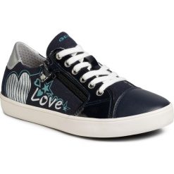 Tenisówki GEOX - J Gisli G.B J024NB 01002 CF4N4 D Navy/Turquoise. Niebieskie półbuty dziewczęce Geox, z gumy, na sznurówki. Za 219,00 zł.