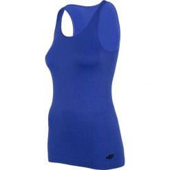 Top damski TSD301 - kobalt. Niebieskie topy damskie 4f, bez wzorów, z materiału, bez kołnierzyka. Za 29,99 zł.