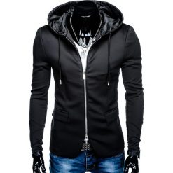 MARYNARKA MĘSKA CASUAL Z KAPTUREM M98 - CZARNA. Czarne marynarki męskie casual marki Ombre Clothing, s, z poliesteru. Za 119,00 zł.