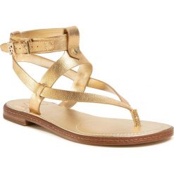 Sandały MICHAEL MICHAEL KORS - Pearson Thong 40S0PEFA1M Pale Gold. Żółte klapki damskie MICHAEL Michael Kors, bez wzorów, ze skóry ekologicznej, bez obcasa, na obcasie. Za 649,00 zł.