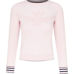 Bluza AERONAUTICA MILITARE Różowy. Różowe bluzy damskie marki Aeronautica Militare, z nadrukiem, z tkaniny, z krótkim rękawem, krótkie, bez kaptura. Za 530,00 zł.
