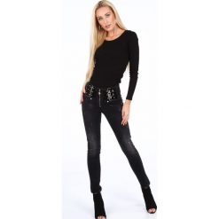 Czarne spodnie jeansowe RR7062. Czarne spodnie damskie marki Fasardi, s, z jeansu. Za 169,00 zł.