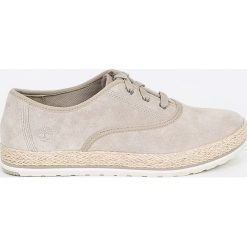 Timberland - Tenisówki Elvissa Leather Sea. Brązowe trampki i tenisówki damskie Timberland, bez wzorów, ze skóry, na sznurówki. W wyprzedaży za 299,90 zł.