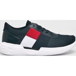 Tommy Hilfiger - Buty. Niebieskie sneakersy męskie TOMMY HILFIGER, z materiału, bez zapięcia. W wyprzedaży za 299,90 zł.