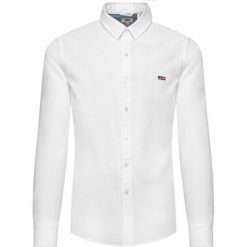 Koszula Levi's® Long Sleeve Housemark 74389-0000. Białe koszule męskie s, bez wzorów, z bawełny, casualowe, bez kołnierzyka, bez rękawów. W wyprzedaży za 149,00 zł.