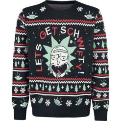 Swetry klasyczne męskie: Rick And Morty Let's Get Schwifty Sweter z dzianiny czarny