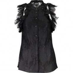 Bluzka w kolorze czarnym. Czarne bluzki damskie Just Cavalli, Calvin Klein, Lee, ze stójką. W wyprzedaży za 879,95 zł.
