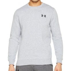 Bluzy męskie: Under Armour Bluza męska Rival Solid Fitted Crew szara r. XL (1302854-035)