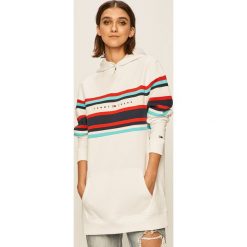 Tommy Jeans - Bluza. Niebieskie bluzy damskie Tommy Jeans, s, z aplikacjami, z bawełny, bez rękawów, z kapturem. W wyprzedaży za 429,90 zł.