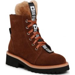 Trapery BIG STAR - GG274902 Brown. Pomarańczowe trapery damskie BIG STAR, ze skóry, klasyczne, bez obcasa, bez zapięcia. Za 349,00 zł.