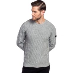 Sweter FEDERICO SWPR000274. Szare swetry męskie Giacomo Conti, na zimę, m, z aplikacjami, z bawełny, bez kołnierzyka, bez kaptura. Za 299,00 zł.