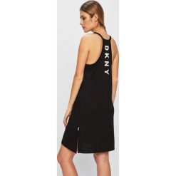 Dkny - Koszula nocna. Czarne piżamy damskie marki DKNY, s, bez wzorów, z elastanu, bez rękawów. Za 309,90 zł.