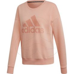 Bluza adidas W MH Bos Crew blady róż EB3814. Różowe bluzy damskie Adidas, z napisami, z bawełny, bez rękawów, bez kaptura. Za 179,00 zł.