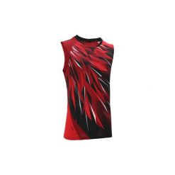 Koszulka badminton 990 męska. Czerwone koszulki męskie PERFLY, xs, bez wzorów, z poliesteru, bez kołnierzyka, bez rękawów. Za 79,99 zł.