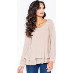 Figl Bluzka damska M415 beige, beżowy, S. Brązowe bluzki damskie FIGL, s, bez wzorów, z poliesteru, bez kołnierzyka, bez rękawów. W wyprzedaży za 194,00 zł.