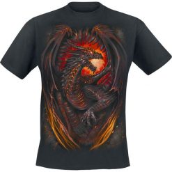 Spiral Dragon Furnace T-Shirt czarny. Czarne koszulki męskie Spiral, s, z nadrukiem, z dekoltem na plecach. Za 94,90 zł.