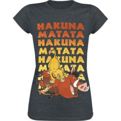 The Lion King Group Koszulka damska odcienie szarego. Szare bluzki damskie marki The Lion King, l, z nadrukiem, z okrągłym kołnierzem. Za 74,90 zł.