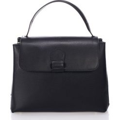 Torebki klasyczne damskie: Skórzana torebka w kolorze czarnym – 36 x 28 x 16 cm