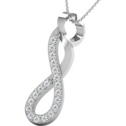 Srebrny naszyjnik z diamentem - dł. 40 cm. Szare naszyjniki damskie Aria, z diamentem, srebrne. W wyprzedaży za 399,95 zł.