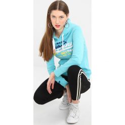 Bluzy damskie: Superdry VINTAGE LOGO SPLICE ENTRY HOOD Bluza z kapturem aquamarine snowy