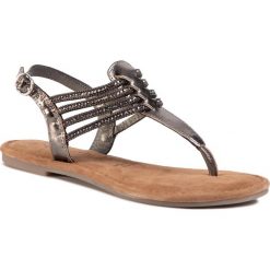 Sandały TAMARIS - 1-28151-24 Pewter Glam 966. Szare klapki damskie Tamaris, z aplikacjami, ze skóry, bez obcasa, na obcasie. Za 199,00 zł.