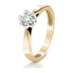 Wyjątkowy Pierścionek Złoty - złoto 585, Brylant 0,50ct. Żółte pierścionki damskie W.KRUK, z brylantem, złote. Za 16490,00 zł.