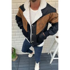 Kurtka męska NATHAN BLACK. Czarne płaszcze męskie Kurtka męska NATHAN BLACK, s, bez wzorów, ze skóry ekologicznej, bez kaptura. W wyprzedaży za 239,00 zł.