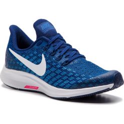 Buty NIKE - Air Zoom Pegasus 35 (GS) AH3482 404 Indigo Force/White/Photo Blue. Niebieskie buty sportowe damskie Nike, bez wzorów, z tworzywa sztucznego, sportowe, do biegania, nike zoom. Za 359,00 zł.