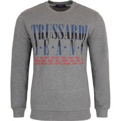 Bluza Trussardi Jeans. Szare bluzy męskie m, bez wzorów, z jeansu, z włoskim kołnierzykiem, bez rękawów, bez kaptura. Za 219,00 zł.