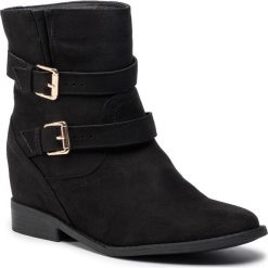 Botki DeeZee LS5094-05. Czarne botki damskie DeeZee, z materiału, bez obcasa, bez zapięcia. Za 129,99 zł.
