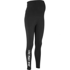 Legginsy ciążowe z nadrukiem bonprix czarny. Czarne legginsy damskie marki bonprix, w paski. Za 69,99 zł.