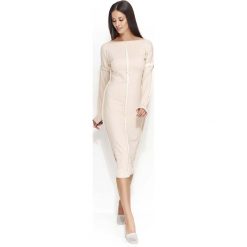 Nude Sukienka Dzianinowa Midi w Sportowym Stylu. Szare sukienki dresowe marki bonprix, melanż, z kapturem, z długim rękawem, maxi. Za 109,90 zł.