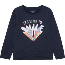 Bluza w kolorze granatowym. Niebieskie bluzy niemowlęce Attention, z nadrukiem, z bawełny, bez rękawów, bez kaptura. W wyprzedaży za 45,95 zł.