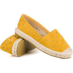 Espadryle damskie: Pikowane zamszowe espadryle COURA odcienie żółtego i złota