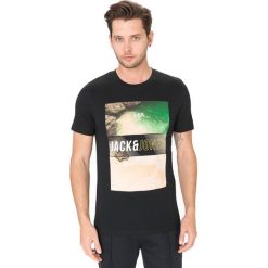Jack & Jones Friday-disc Koszulka Czarny. Czarne podkoszulki męskie Jack & Jones, xl, z nadrukiem, z bawełny, bez kołnierzyka, krótkie. Za 64,95 zł.