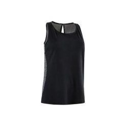 Top Gym & Pilates 520 damski. Czarne topy damskie marki DOMYOS, xs, bez wzorów, z elastanu, bez kołnierzyka. Za 54,99 zł.