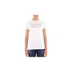 T-shirty z krótkim rękawem Trussardi 56T00196-1T001675. Białe t-shirty damskie Trussardi, xs, bez wzorów, bez kołnierzyka. Za 157,51 zł.