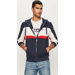 Fila - Bluza. Niebieskie bluzy męskie Fila, m, z nadrukiem, z bawełny, z kapturem, bez rękawów, z kapturem. Za 319,90 zł.