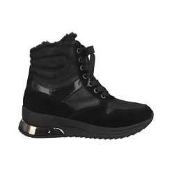 Tamaris Buty czarny female czarny 36. Czarne botki damskie Tamaris, z wełny, bez obcasa, na sznurówki. Za 399,00 zł.