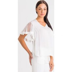 Bluzka Twinset. Białe bluzki damskie Twinset, bez wzorów, bez rękawów, bez kaptura. Za 602,10 zł.
