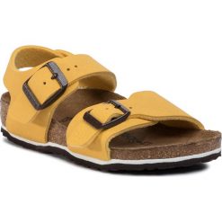 Sandały BIRKENSTOCK - New York Kids Bs 1015758 Desert Soil Vibrant Curry. Żółte sandały dziewczęce Birkenstock, z materiału. Za 219,00 zł.