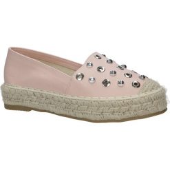Różowe espadryle na platformie z nitami Casu 7680. Czerwone espadryle damskie Casu, na platformie. Za 49,99 zł.