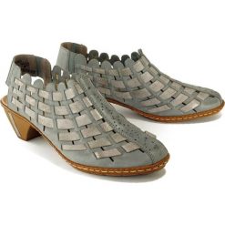 RIEKER 46778-13 blue combination, sandały damskie. Niebieskie sandały damskie Rieker, bez wzorów, bez obcasa, na obcasie, bez zapięcia. Za 269,90 zł.