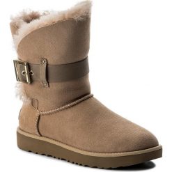 Buty UGG - W Jaylyn 1018628 W/Dri. Brązowe kozaki damskie Ugg, na zimę, ze skóry, bez zapięcia. W wyprzedaży za 509,00 zł.