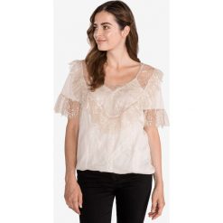 TWINSET Bluzka Beżowy. Brązowe bluzki damskie Twinset, xs, w koronkowe wzory, z bawełny, bez kołnierzyka, bez rękawów. Za 750,95 zł.